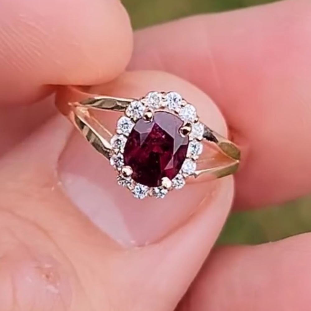 Certified Ruby Ring with Diamond Halo